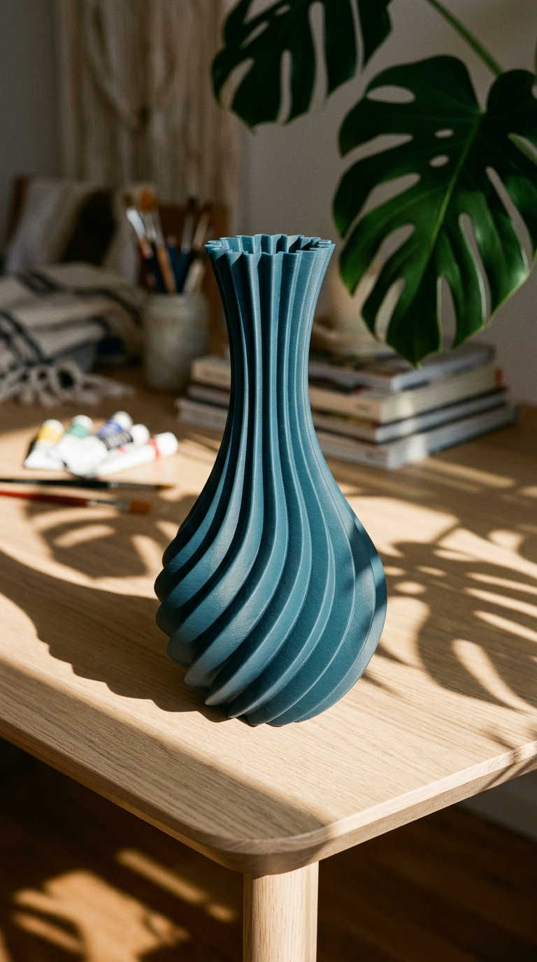 Minimalistische Vase Forma Elira aus nachhaltigen Rohstoffen, in Deutschland gefertigt