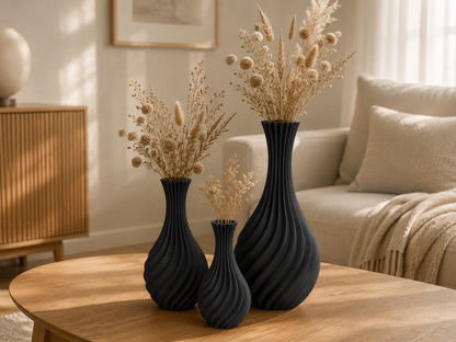 Minimalistische Vase Forma Elira aus nachhaltigen Rohstoffen, elegant und umweltfreundlich verpackt
