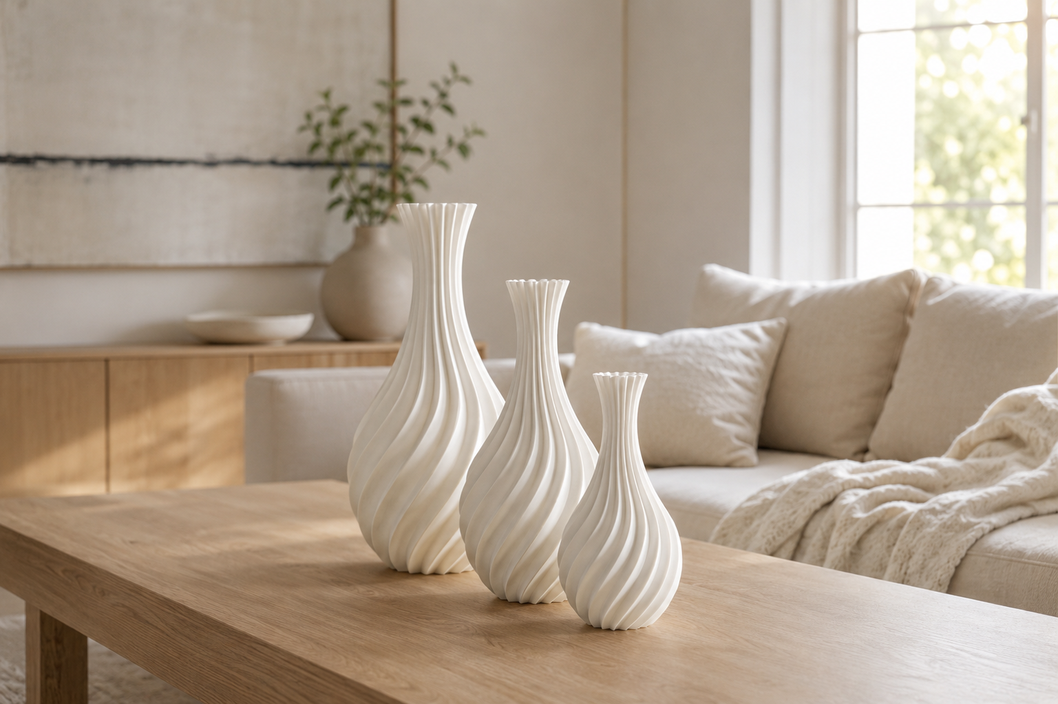 Minimalistische Vase Forma Elira aus nachhaltigen Materialien, in Deutschland gefertigt