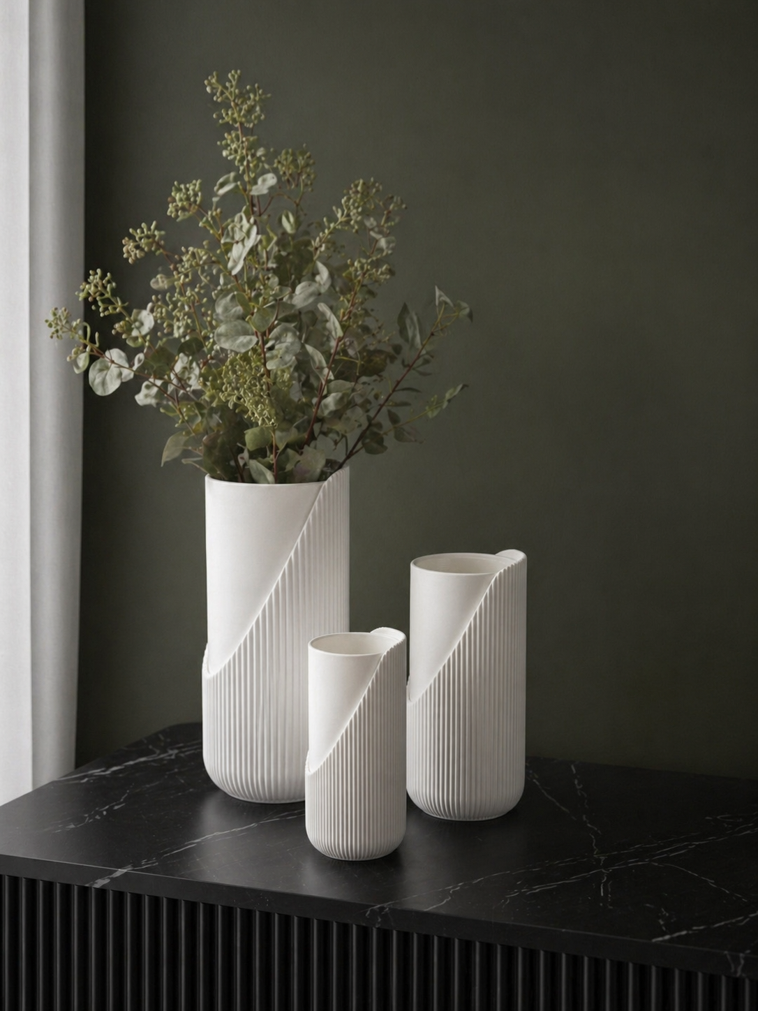 Modernes Vasen Set Forma Luvon 3er aus nachhaltigen Materialien, made in Germany