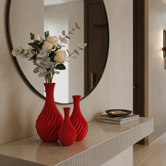 Minimalistisches Vase Set Forma Elira 3er aus nachhaltigen Materialien made in Germany